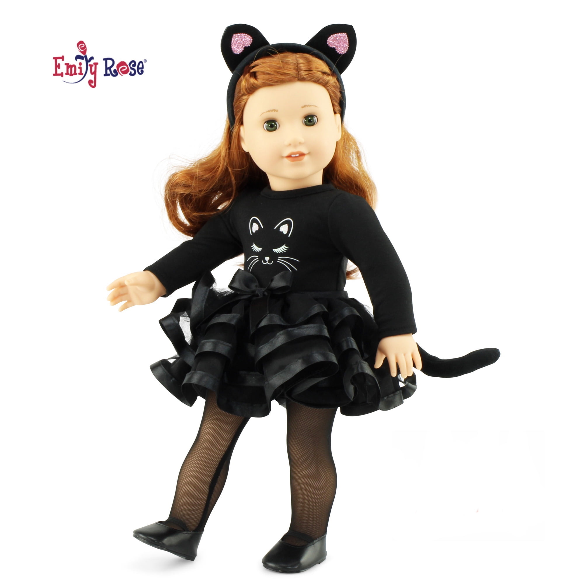 BOO Layered Tee Striped Leggings fit American Girl Black Cat HALLOWEEN DRESS