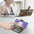 thumbnail image 4 of ELEHOLD Case for Samsung Galaxy A53 5G, RFID Blocking Zipper Leather Wallet Stand Case with Card Slot & Wrist Strap & Ring Holder,Midnightgreen, 4 of 10