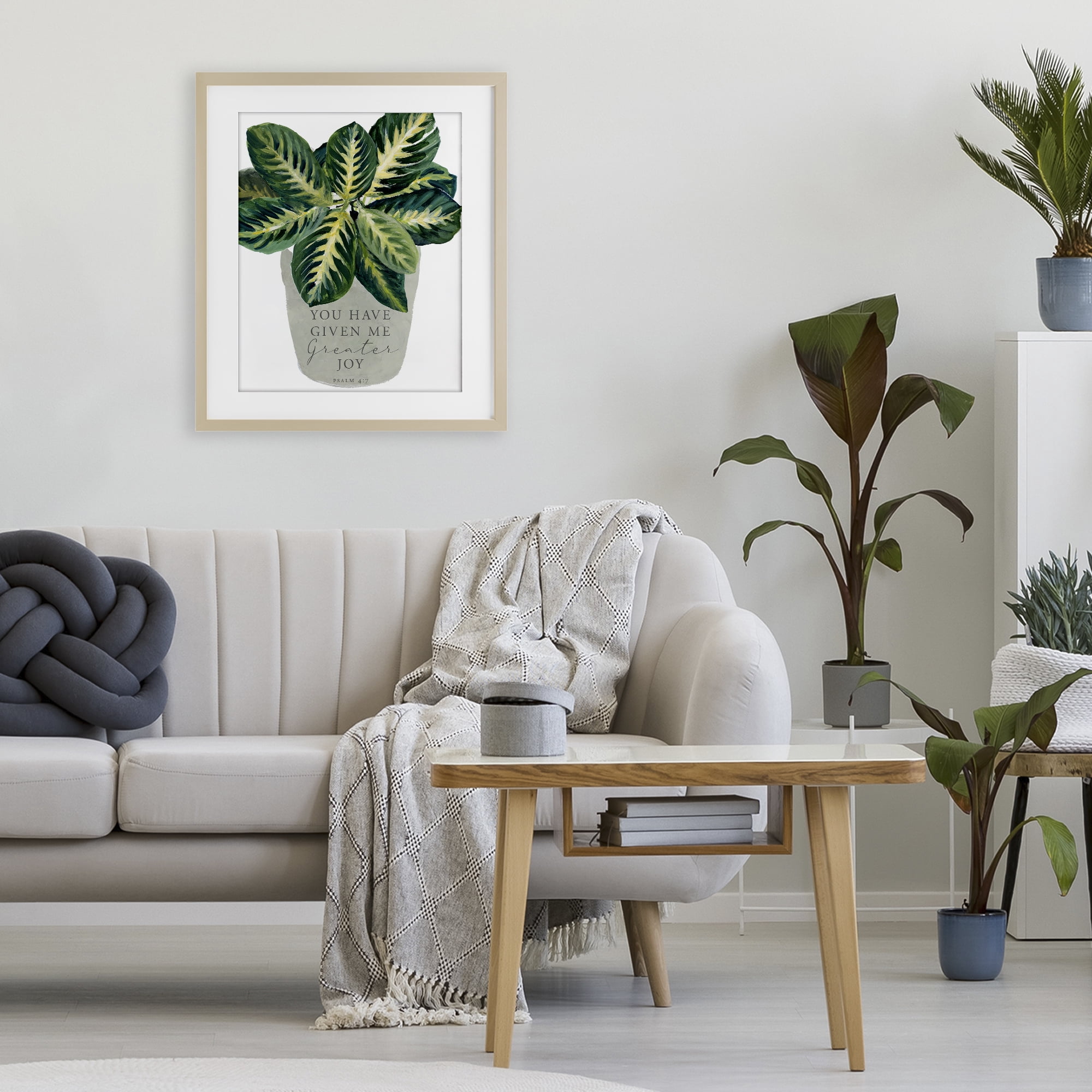 Stupell Industries Prayer & House Plant Birch Framed Print Under Glass, design by Lanie Loreth