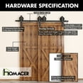 thumbnail image 4 of Homacer Black Rustic Single Track Bypass Sliding Barn Door Hardware Kit, for Two/Double Doors, 18ft Long Flat Track, Spoke Wheel Design Roller, Heavy Duty, for Interior & Exterior Use, 4 of 7