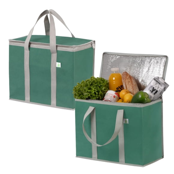 Bolsa Térmica VENO Aislada Reutilizable para Compras 2 Paquetes Verde