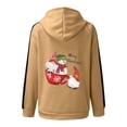 thumbnail image 4 of Women's Christmas Graphic Zip Up Hoodies Oversized Long Sleeve Hooded Sweatshirt Boyfriend Jacket Tops with Pockets, 4 of 6