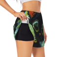 thumbnail image 3 of Lsque Cute Big-Eyed Black Cat Printed Women's Running Shorts with Liner Pockets,Elastic Quick Dry Workout Athletic Gym Yoga Shorts,Womens High Waist Shorts-Medium, 3 of 9