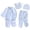B1-Blue, variant on CAUYDY Newborn Girl Coming Home Outfits Infant Boy Clothes Preemie Layette Long Sleeved Shirt Warm Hat 2Pants Bib 5 Pieces Soft Set for Unisex Baby Fall Sizes One Size,Mint Green
