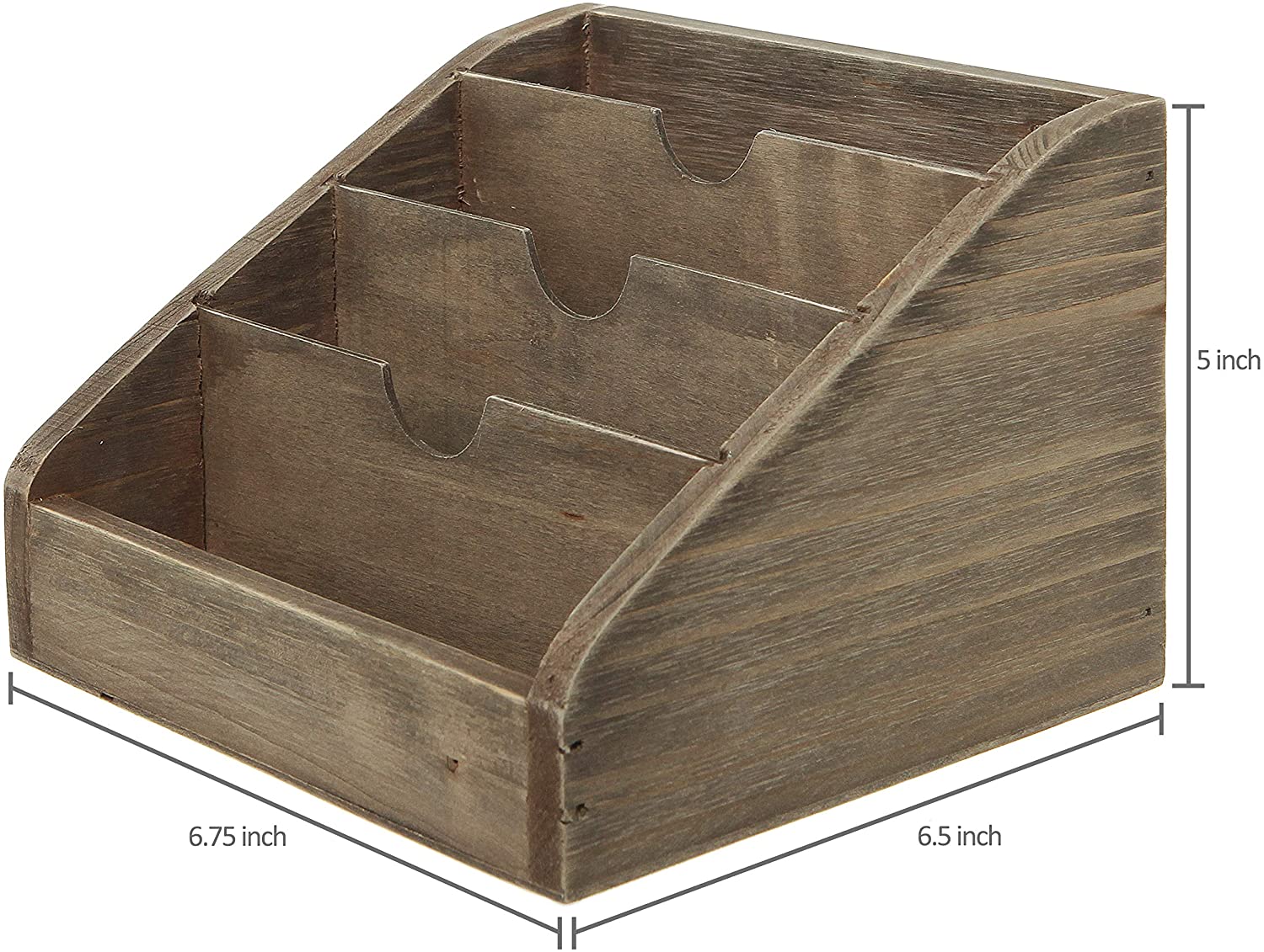 MyGift Dark Brown Wood 4 Compartments Rustic Mail Sorter, Desk Organizer Rack for Home, Office, Classroom, Dorm