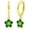Green, variant on 925 Sterling Silver Gold Plated Flower Enamel Dangle Drop Earrings, Minimalist, Giorgio Bergamo Green
