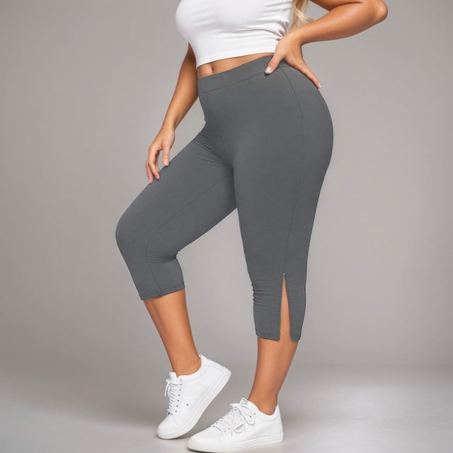 WILLBEST Pantalones de Yoga de Cintura Alta para Mujer, para Entrenamiento, Gimnasio, Correr, Diseño con Abertura Lateral, Transpirables, Elásticos, de Ochos, Cómodos, Ropa Deportiva Extra Grande