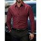 thumbnail image 5 of pstuiky camisa de manga larga para hombre, Camisa informal de manga larga con solapa y botones de color liso para hombre. Tops casuales para hombres m, 5 of 8
