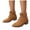 Brown, variant on Womens Suede Ankle Boots Pointed Toe Lace Up Combat Booties Chunky Mid Heel Short Dress Boots