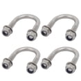 thumbnail image 1 of Unique Bargains 4 Pcs Filetage M6 304 Acier Inoxydable Boulon en U Rond pour Tuyau de 20mm Diamètre Extérieur, 1 of 1