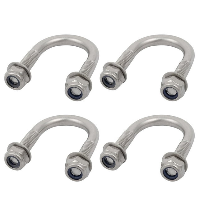 Unique Bargains 4 Pcs Filetage M6 304 Acier Inoxydable Boulon en U Rond pour Tuyau de 20mm Diamètre Extérieur