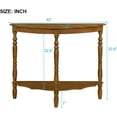 thumbnail image 2 of 33.86" Corner Table, Wood 3 Tier Triangle Side Table Corner Shelf Stand with Solid Wood Legs 1 Drawer & 2 Storage Shelves for Living Room Small Space (Light Espresso), 2 of 14