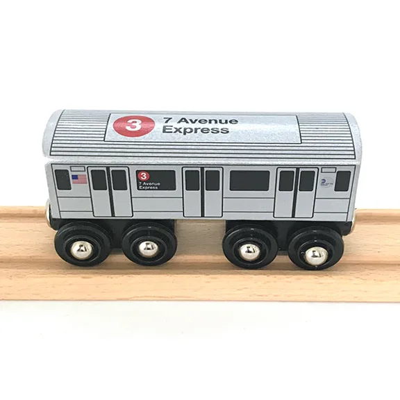 Munipals Wooden Railway NYC Subway Car The 3-Train 7 Avenue Express MP01-1103