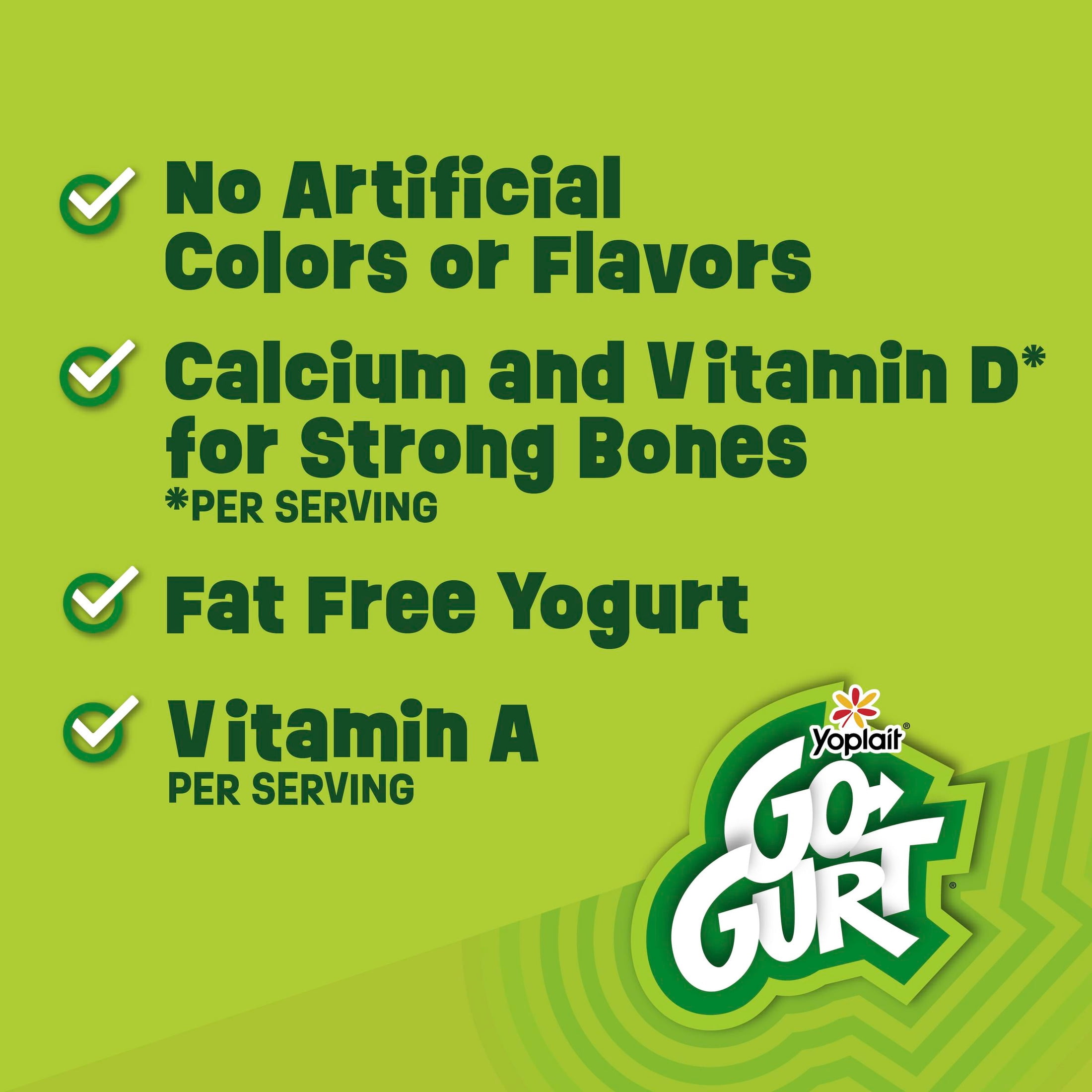 Go-GURT SpongeBob Yogurt Tubes, Strawberry and Vanilla, 6g Protein, 24 Count, 48 oz