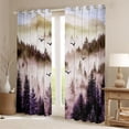 thumbnail image 2 of Homewish Orange Nature Scenery Blackout Curtains Set of 2 (52x84 Each), Jungle Mountain Pine Tree Window Curtains, Retro Natural Landscape Curtains and Drapes, Living Room Curtains Decor, 2 of 6