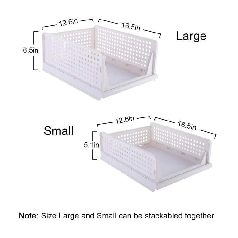 VANCORE Stackable Drawer Organizer Folding Wardrobe Closet Organizers, Pull  Out Drawer Organizer Containers Storage Bin for Home Office Bedroom Laundry  Room， Small x 2 