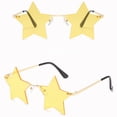 thumbnail image 3 of Star Shaped Sunglasses Fashion Rimless Pentagram Eyewear for Party Festival Costume Accessory Yellow, 3 of 4