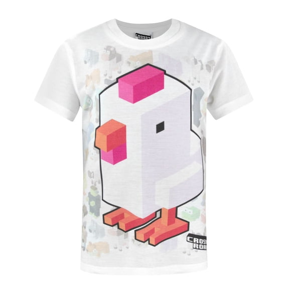 Crossy Road Sublimation Boys White Short Sleeved T-Shirt | 12-13 Years | Made by Vanilla Underground