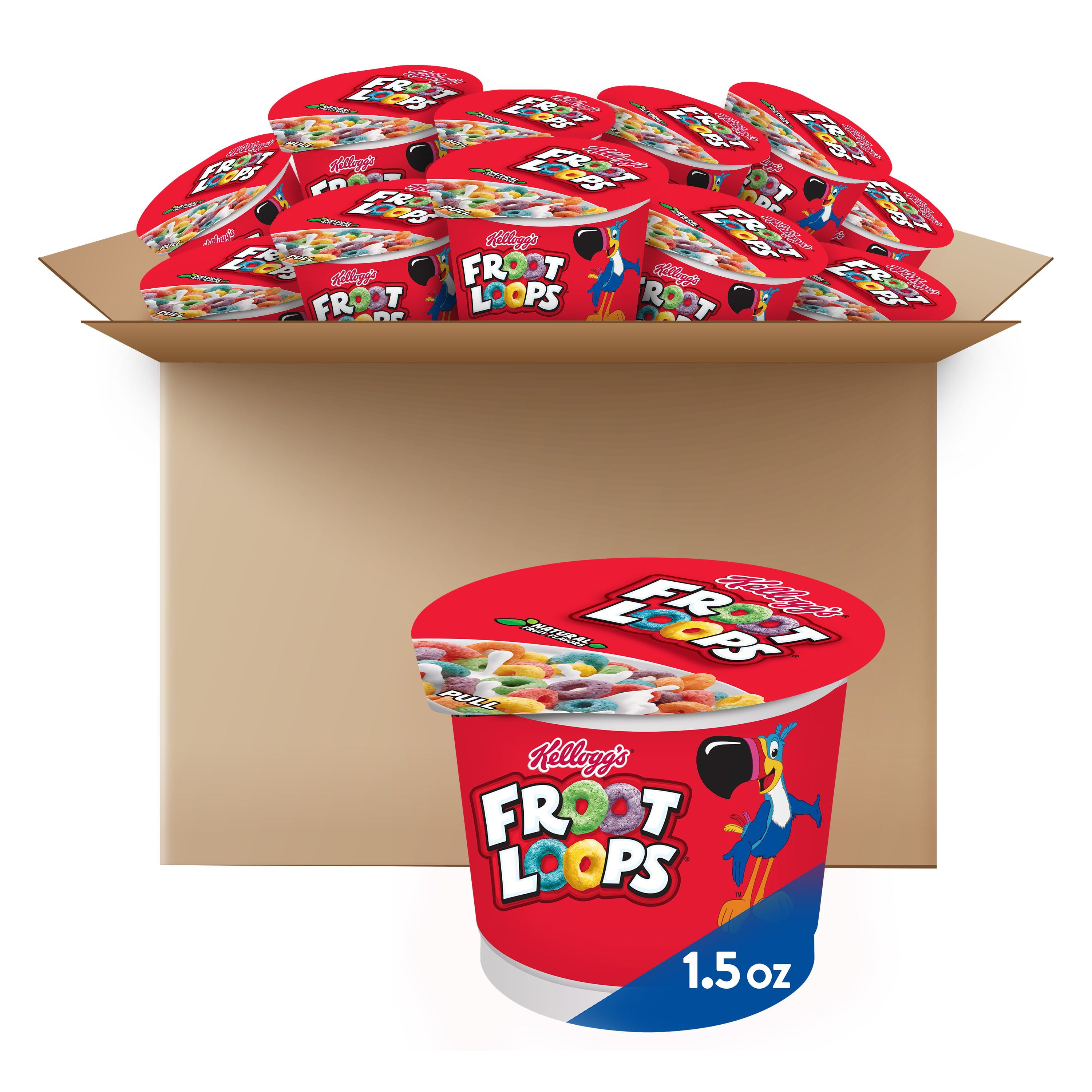 Kellogg's Froot Loops Breakfast Cereal Cups, Fruit Flavored, Breakfast