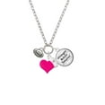 thumbnail image 2 of Delight Jewelry Silvertone Mini Football - Hot Pink Heart Nurse Strong Zoe Necklace, 2 of 4