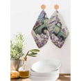 thumbnail image 2 of Purple Flowers Kitchen Dish Towels for Drying Dishes Set of 2, Vintage Weeping Spring Floral Truck Butterfly Retro Waffle Weave Microfiber Hand Tea Bathroom Towels Quick Dry & Absorbent Towel 12x12, 2 of 7
