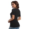 thumbnail image 3 of Womens Scoop Neck T Shirts Basic Ribbed Tees Fitted Tshirt Plain Short Sleeve Tops Casual, 3 of 6
