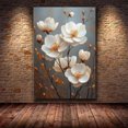 thumbnail image 4 of Mudket Framed,Vintage Canvas Wall Art,Ready to Hang,White Branch Floral Canvas Print,Botanical Wall Decor,Rustic Flower Wall Art,for Living Room Bedroom Kitchen Office Decor - 12"L x 8"W, 4 of 10
