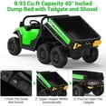 thumbnail image 4 of Rugerasy 24V 4WD 6-Wheel Electric Ride On Dump Truck,with Remote Control,2 Seater Dump Truck Toy,Includes Interactive Shovel,Dump Bed,LED Lights & Music Player for Big Ages 3+,Green, 4 of 7