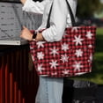 thumbnail image 4 of Wukai Snowflakes On A Buffalo Plaid Christmas Print Zipper Bag,large Beach Tote Bag,Waterproof Sandproof Bag,Grocery and Picnic Tote Travel Bag, 4 of 5