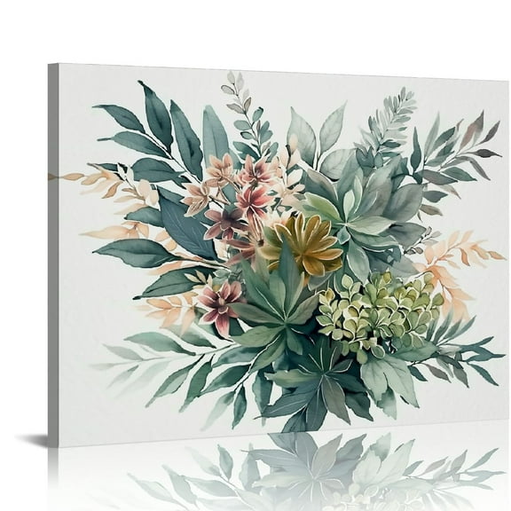 Orinice  Watercolor Botanical Wall Art Boho Floral Canvas Wall Decor Prints Sage Green Wildflower Wall Art Modern Flower Pictures Botanical Painting for Bedroom Bathroom 20x16in