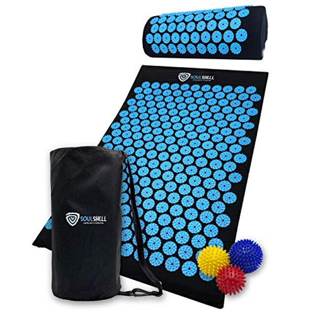 Acupressure Mat and Pillow Set for Lower Back Pain Relief & Muscle