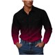 thumbnail image 2 of Blusa y camisa de manga larga con cuello vuelto para hombre, estilo informal, a la moda, con botones, bolsillos dobles y estampado degradado, camisa de trabajo de manga larga con cuello vuelto, blusa, 2 of 5
