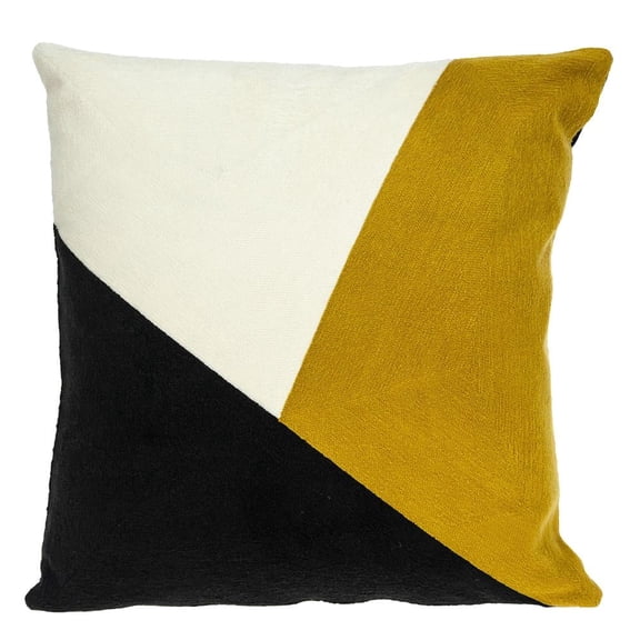 Parkland Collection Lineo White Geometric Decorative Throw Pillow, 20 x 20 Contemporary Accent Pillow