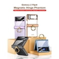 thumbnail image 2 of For Samsung Galaxy Z Flip4 5G Phone Case，Luxury Ring Holder Magnetic Case，Shockproof Hard PC Case, 2 of 5
