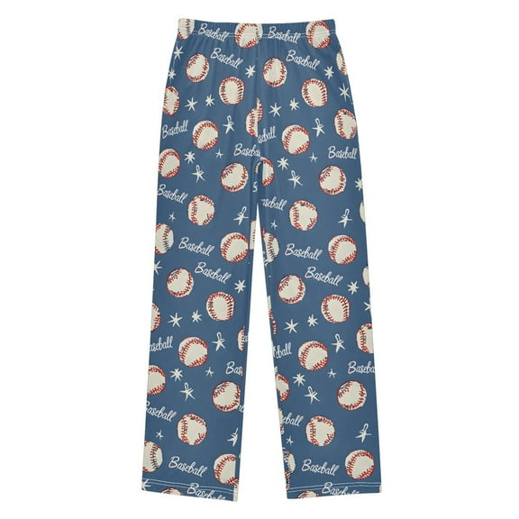 joogoo Blue Baseballs Stars Pajama Pants Pj Bottoms Sleepwear Lounge L