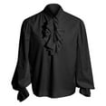 thumbnail image 1 of MYG Mens Medieval Renaissance Steampunk Ruffle Collar Blouse Pirate Vampire Shirt, 1 of 9