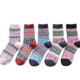thumbnail image 2 of Luxalzxs 5 Pairs Womens Vintage Socks Winter Soft Warm Cold Knit Wool Socks, 2 of 5