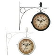 thumbnail image 2 of Wrought Iron Wall Clock Garden Decoration 5 Inch White/Black, 2 of 11