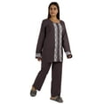 thumbnail image 2 of Moomaya Womens Solid 2 Pcs Nightwear Set Sleepwear Top & Pajama PJ NightSets, 2 of 8