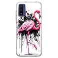 thumbnail image 1 of MUNDAZE Motorola Moto G Pure G Power 2022 G Play 2023 Shockproof Clear Hybrid Phone Case Pink Flamingo Painting Graffiti Cover, 1 of 5