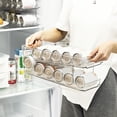 thumbnail image 4 of Fiudx Organizador para Refrigerante, Ideal Almacenamiento de Doble Capa, Contenedor de Pet Transparente para Congelador, Soporte para Latas de Cerveza, Ideal para La Despensa de Cocina, Práctico para, 4 of 7