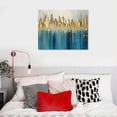thumbnail image 5 of Nawypu  Teal Abstract Cityscape Canvas Wall Art Modern Skyline Gold Painting Blue Grey Textured Large  Picture Turquoise Artwork Framed for Living Room Bedroom Bathroom Home Office Wall Decor, 5 of 5
