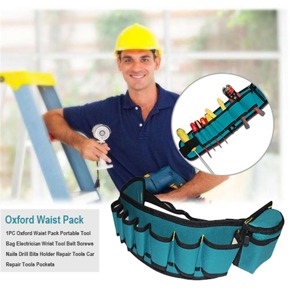 Tool Pockets w/Tape Holder WORKPRO Electrician Pouch 600D Polyester Construction, 1 Pack 