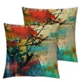 thumbnail image 2 of Acheng Grunge Art Painting Throw Pillow Covers Set of 2,Green Red Gold Messy Rust Painting Cushion Cases Decorative Pillow Cases for Couch Sofa Bedroom White, 2 of 6