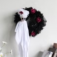thumbnail image 2 of Halloween Wreaths for Front Door, Gothic Halloween Decorations, Scary Skeleton Ghost Wreath for Front Door, Wall, Closet, Fence, Party Home Decor, 2 of 5