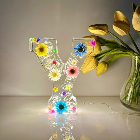 

Blmiede Clear!Dried Flower Letters Night Light Floral Resin Night Light Pressed Flower Resin Letters With LED Light For Mother Wife Birthday Gift For Her Mother s Day Gifts