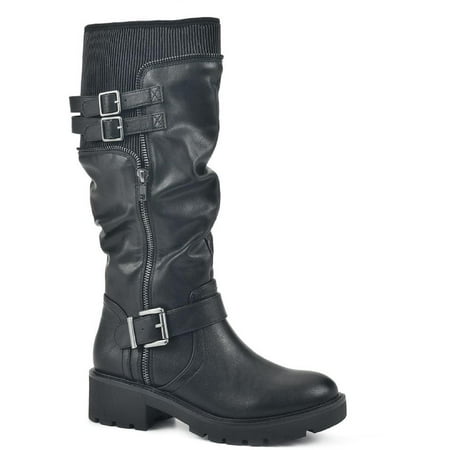 

White Mountain Womens Deepest Zipper Leather Mid-Calf Boots