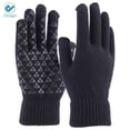 thumbnail image 2 of Deago Winter Knit Gloves Touchscreen Warm Thermal Soft Lining Elastic Cuff Texting Anti-Slip for Women Men (Black), 2 of 9