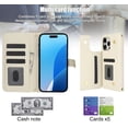 thumbnail image 4 of For Iphone 16 Pro Max Crossbody Multifunction Rhombic Leather Phone Case(White), iPhone 12 Pro Max, 4 of 8