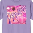 thumbnail image 2 of Chrome Baddie Y2K Trend Kawaii Chrome Lettering Crew Neck Short Sleeve Lavender Rose Women's T-shirt-Large, 2 of 3